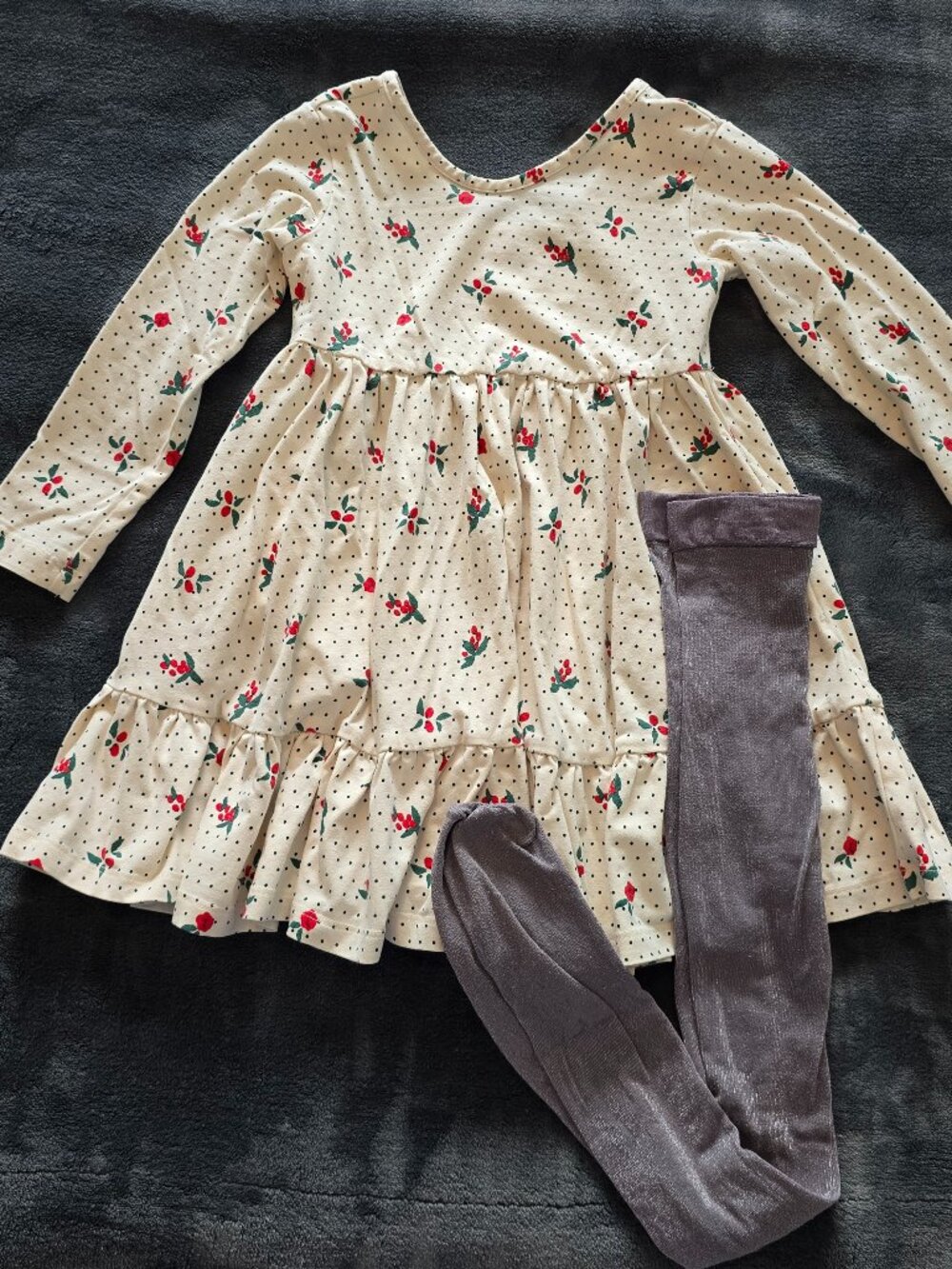 Size 4T Hanna Andersson Holly Dress & Mini Boden Sparkly Tights Set